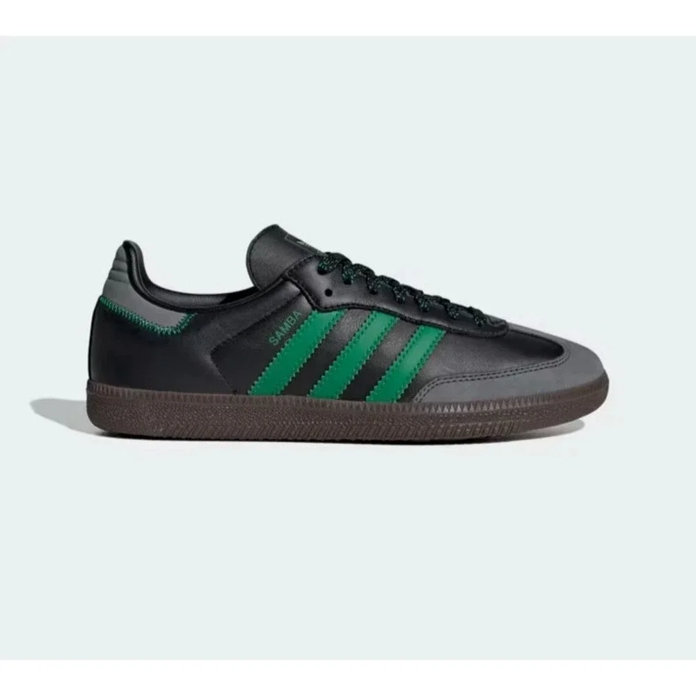Adidas Samba OG Womens Size 6.5 Black Green Shoes Sneakers IE6520  NEW